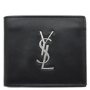 サンローラン SAINT LAURENT カサンドラ モノグラム ウォレット 453276 ブラック レザー 二つ折り財布 シルバー金具 黒 札入れ