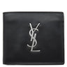 サンローラン SAINT LAURENT カサンドラ モノグラム ウォレット 453276 ブラック レザー 二つ折り財布 シルバー金具 黒 札入れ
