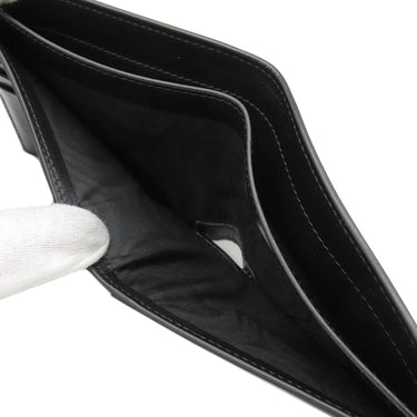 サンローラン SAINT LAURENT カサンドラ モノグラム ウォレット 453276 ブラック レザー 二つ折り財布 シルバー金具 黒 札入れ