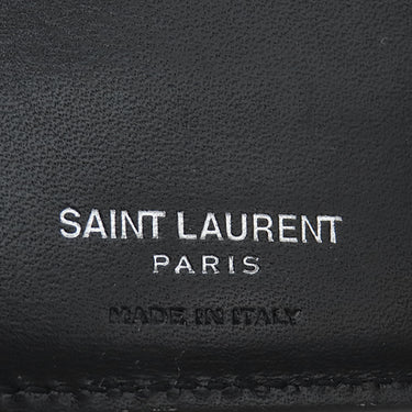 サンローラン SAINT LAURENT カサンドラ モノグラム ウォレット 453276 ブラック レザー 二つ折り財布 シルバー金具 黒 札入れ