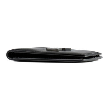 サンローラン SAINT LAURENT カサンドラ モノグラム ウォレット 453276 ブラック レザー 二つ折り財布 シルバー金具 黒 札入れ