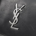 サンローラン SAINT LAURENT カサンドラ モノグラム ウォレット 453276 ブラック レザー 二つ折り財布 シルバー金具 黒 札入れ