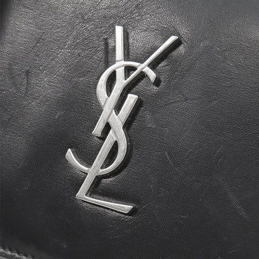 サンローラン SAINT LAURENT カサンドラ モノグラム ウォレット 453276 ブラック レザー 二つ折り財布 シルバー金具 黒 札入れ