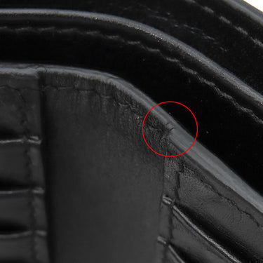 サンローラン SAINT LAURENT カサンドラ モノグラム ウォレット 453276 ブラック レザー 二つ折り財布 シルバー金具 黒 札入れ