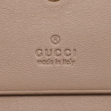 グッチ GUCCI ダブルG カードケース ウォレット 466492 ピンクベージュ レザー シェブロンキルティングナッパレザー 二つ折り財布 ゴールド金具 GG