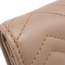 グッチ GUCCI ダブルG カードケース ウォレット 466492 ピンクベージュ レザー シェブロンキルティングナッパレザー 二つ折り財布 ゴールド金具 GG