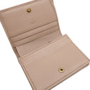 グッチ GUCCI ダブルG カードケース ウォレット 466492 ピンクベージュ レザー シェブロンキルティングナッパレザー 二つ折り財布 ゴールド金具 GG
