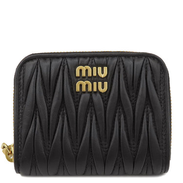 ミュウミュウ MIU MIU マテラッセ 5MM268 ブラック レザー ナッパレザー コインケース ゴールド金具 黒 コインパース