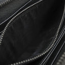 プラダ PRADA ロゴ ラウンドファスナー ブラック×ネイビー ナイロン サフィアーノレザー 長財布 ブラック金具 黒 紺 総柄
