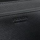 プラダ PRADA ロゴ ラウンドファスナー ブラック×ネイビー ナイロン サフィアーノレザー 長財布 ブラック金具 黒 紺 総柄