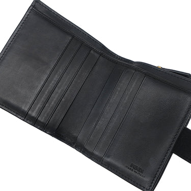 フェンディ FENDI エフ イズ フェンディ 8M0386 マヤブラウン×ブラック レザー 二つ折り財布 ゴールド金具 ミニ財布 茶 黒