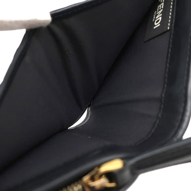 フェンディ FENDI エフ イズ フェンディ 8M0386 マヤブラウン×ブラック レザー 二つ折り財布 ゴールド金具 ミニ財布 茶 黒