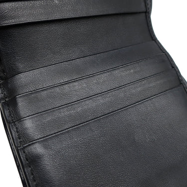 フェンディ FENDI エフ イズ フェンディ 8M0386 マヤブラウン×ブラック レザー 二つ折り財布 ゴールド金具 ミニ財布 茶 黒