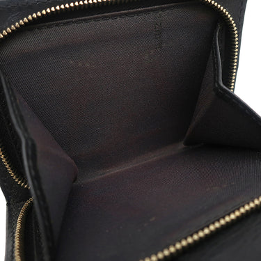 フェンディ FENDI エフ イズ フェンディ 8M0386 マヤブラウン×ブラック レザー 二つ折り財布 ゴールド金具 ミニ財布 茶 黒