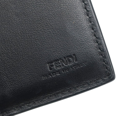 フェンディ FENDI エフ イズ フェンディ 8M0386 マヤブラウン×ブラック レザー 二つ折り財布 ゴールド金具 ミニ財布 茶 黒