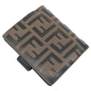 フェンディ FENDI エフ イズ フェンディ 8M0386 マヤブラウン×ブラック レザー 二つ折り財布 ゴールド金具 ミニ財布 茶 黒