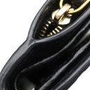 フェンディ FENDI エフ イズ フェンディ 8M0386 マヤブラウン×ブラック レザー 二つ折り財布 ゴールド金具 ミニ財布 茶 黒