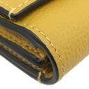 ロエベ LOEWE アナグラム トライフォールド ウォレット マスタード グレインカーフレザー ペブルグレインカーフ 二つ折り財布 シルバー金具 コンパクトウォレット 黄色