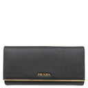 プラダ PRADA ロゴ プレート 1MH132 NERO レザー サフィアーノレザー 長財布 ゴールド金具 黒 二つ折り
