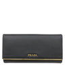 プラダ PRADA ロゴ プレート 1MH132 NERO レザー サフィアーノレザー 長財布 ゴールド金具 黒 二つ折り