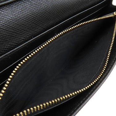 プラダ PRADA ロゴ プレート 1MH132 NERO レザー サフィアーノレザー 長財布 ゴールド金具 黒 二つ折り