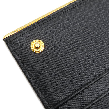プラダ PRADA ロゴ プレート 1MH132 NERO レザー サフィアーノレザー 長財布 ゴールド金具 黒 二つ折り
