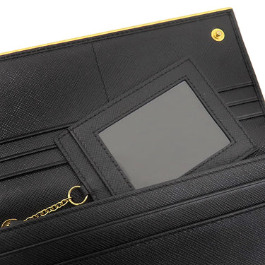プラダ PRADA ロゴ プレート 1MH132 NERO レザー サフィアーノレザー 長財布 ゴールド金具 黒 二つ折り