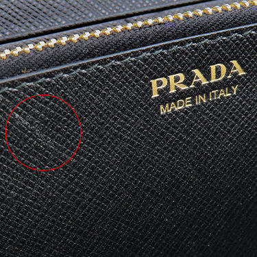 プラダ PRADA ロゴ プレート 1MH132 NERO レザー サフィアーノレザー 長財布 ゴールド金具 黒 二つ折り