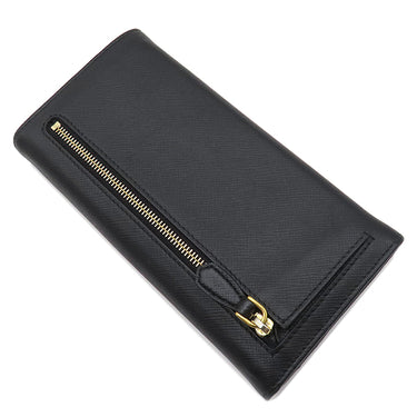 プラダ PRADA ロゴ プレート 1MH132 NERO レザー サフィアーノレザー 長財布 ゴールド金具 黒 二つ折り