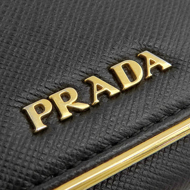 プラダ PRADA ロゴ プレート 1MH132 NERO レザー サフィアーノレザー 長財布 ゴールド金具 黒 二つ折り