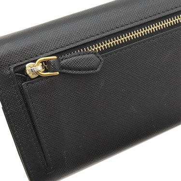 プラダ PRADA ロゴ プレート 1MH132 NERO レザー サフィアーノレザー 長財布 ゴールド金具 黒 二つ折り