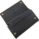 プラダ PRADA ロゴ プレート 1MH132 NERO レザー サフィアーノレザー 長財布 ゴールド金具 黒 二つ折り