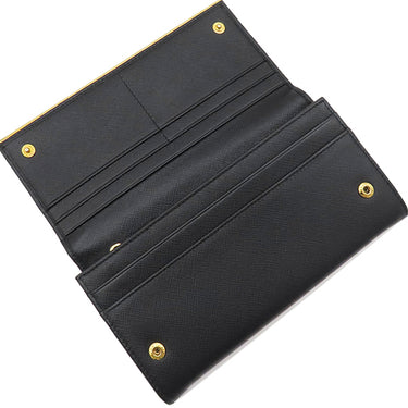 プラダ PRADA ロゴ プレート 1MH132 NERO レザー サフィアーノレザー 長財布 ゴールド金具 黒 二つ折り