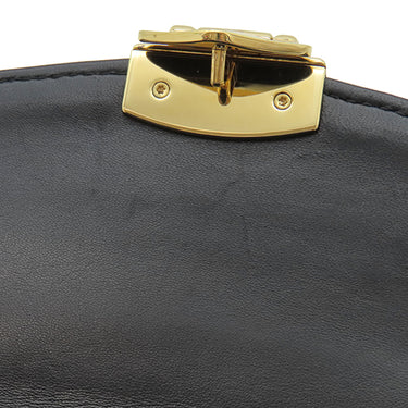 ミュウミュウ MIU MIU マテラッセ ブラック レザー ショルダーバッグ ゴールド金具 黒 チェーンストラップ