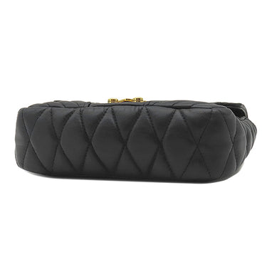 ミュウミュウ MIU MIU マテラッセ ブラック レザー ショルダーバッグ ゴールド金具 黒 チェーンストラップ