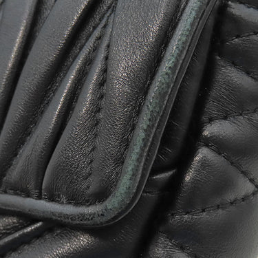 ミュウミュウ MIU MIU マテラッセ ブラック レザー ショルダーバッグ ゴールド金具 黒 チェーンストラップ