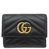 グッチ GUCCI GGマーモント 474802 ブラック レザー 三つ折り財布 ゴールド金具 黒