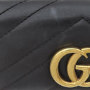 グッチ GUCCI GGマーモント 474802 ブラック レザー 三つ折り財布 ゴールド金具 黒
