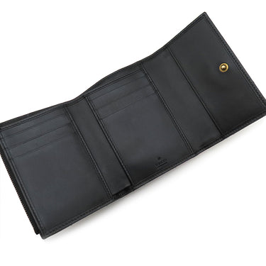 グッチ GUCCI GGマーモント 474802 ブラック レザー 三つ折り財布 ゴールド金具 黒