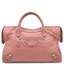バレンシアガ BALENCIAGA ジャイアント シティ 281770 ピンク レザー 2WAYバッグ シルバー金具 ハンドバッグ ショルダー 肩掛け ミラー付き