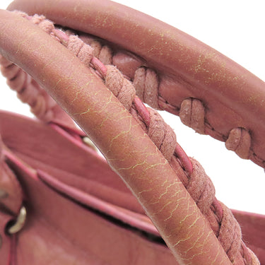 バレンシアガ BALENCIAGA ジャイアント シティ 281770 ピンク レザー 2WAYバッグ シルバー金具 ハンドバッグ ショルダー 肩掛け ミラー付き