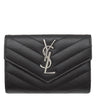サンローラン SAINT LAURENT モノグラム スモール エンベロープウォレット 414404 ブラック レザー コインケース シルバー金具 黒 小銭入れ カード入れ