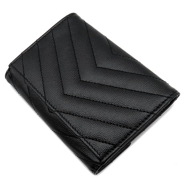 サンローラン SAINT LAURENT モノグラム スモール エンベロープウォレット 414404 ブラック レザー コインケース シルバー金具 黒 小銭入れ カード入れ