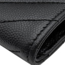 サンローラン SAINT LAURENT モノグラム スモール エンベロープウォレット 414404 ブラック レザー コインケース シルバー金具 黒 小銭入れ カード入れ
