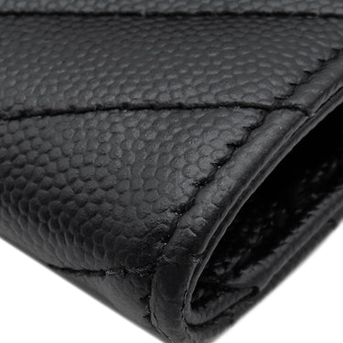 サンローラン SAINT LAURENT モノグラム スモール エンベロープウォレット 414404 ブラック レザー コインケース シルバー金具 黒 小銭入れ カード入れ