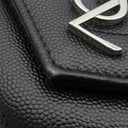サンローラン SAINT LAURENT モノグラム スモール エンベロープウォレット 414404 ブラック レザー コインケース シルバー金具 黒 小銭入れ カード入れ