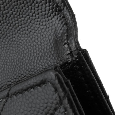 サンローラン SAINT LAURENT モノグラム スモール エンベロープウォレット 414404 ブラック レザー コインケース シルバー金具 黒 小銭入れ カード入れ