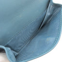 ミュウミュウ MIU MIU ソフティ パデッド マテラッセ ブルー レザー 二つ折り財布 ゴールド金具 水色 ロゴ コンパクト