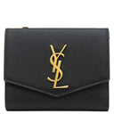 サンローラン SAINT LAURENT アップタウン コンパクトウォレット 582296 ブラック レザー 二つ折り財布 ゴールド金具 黒