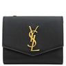 サンローラン SAINT LAURENT アップタウン コンパクトウォレット 582296 ブラック レザー 二つ折り財布 ゴールド金具 黒